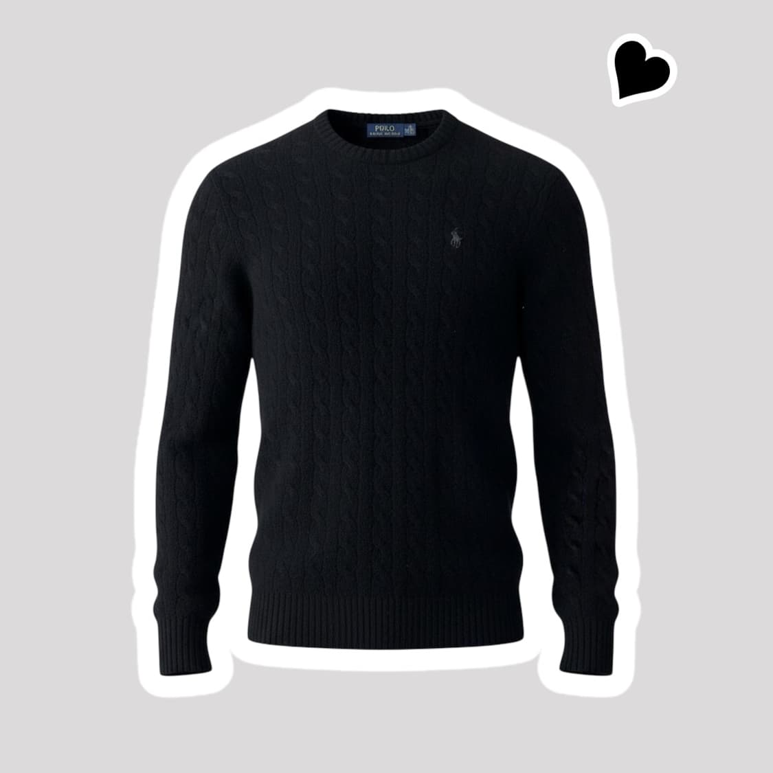 신형 폴로 랄프로렌 캐시미어 블랙 꽈배기 니트 상품이미지1