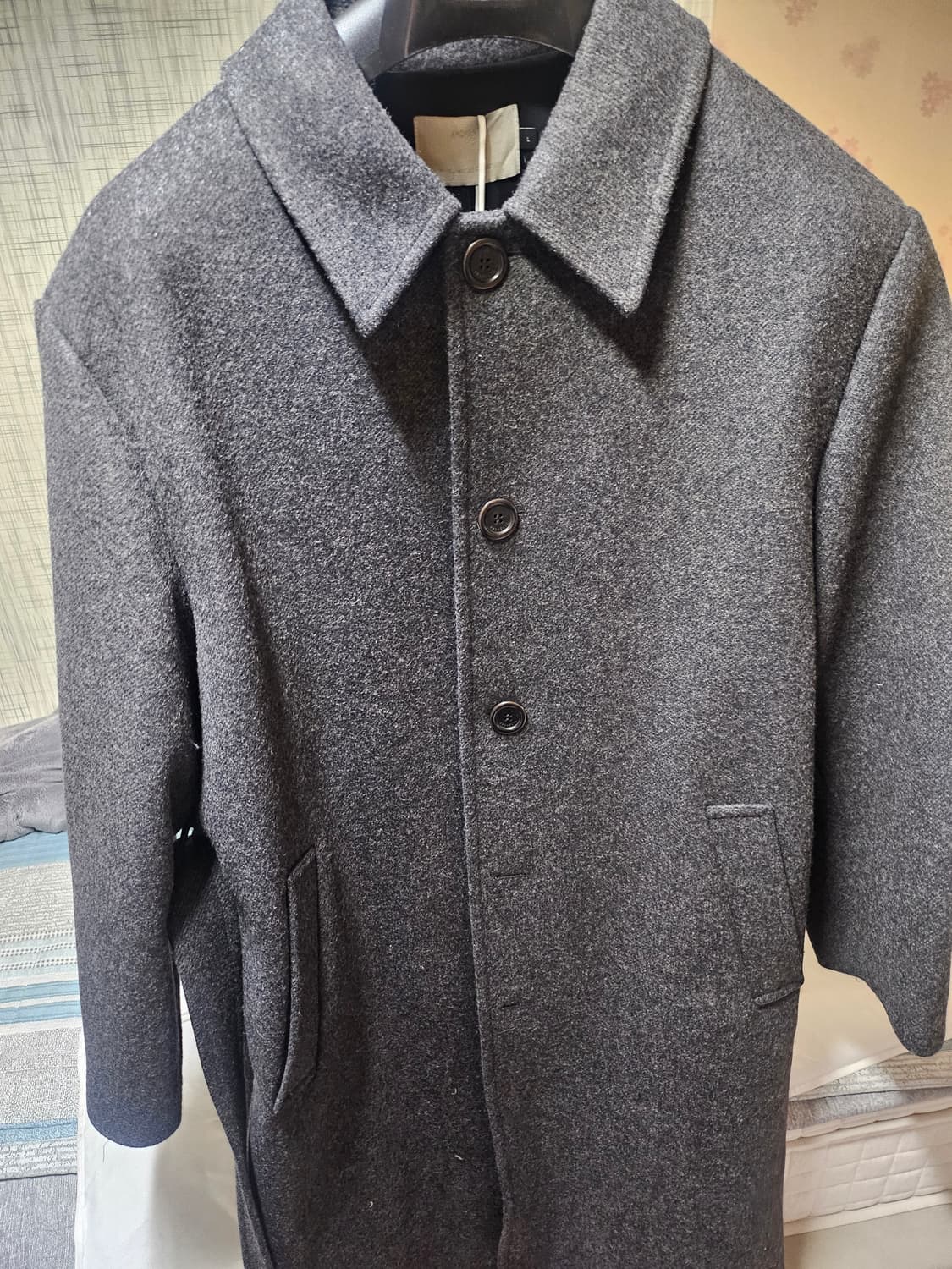 아모멘토 싱글 롱 코트 차콜 상품이미지3