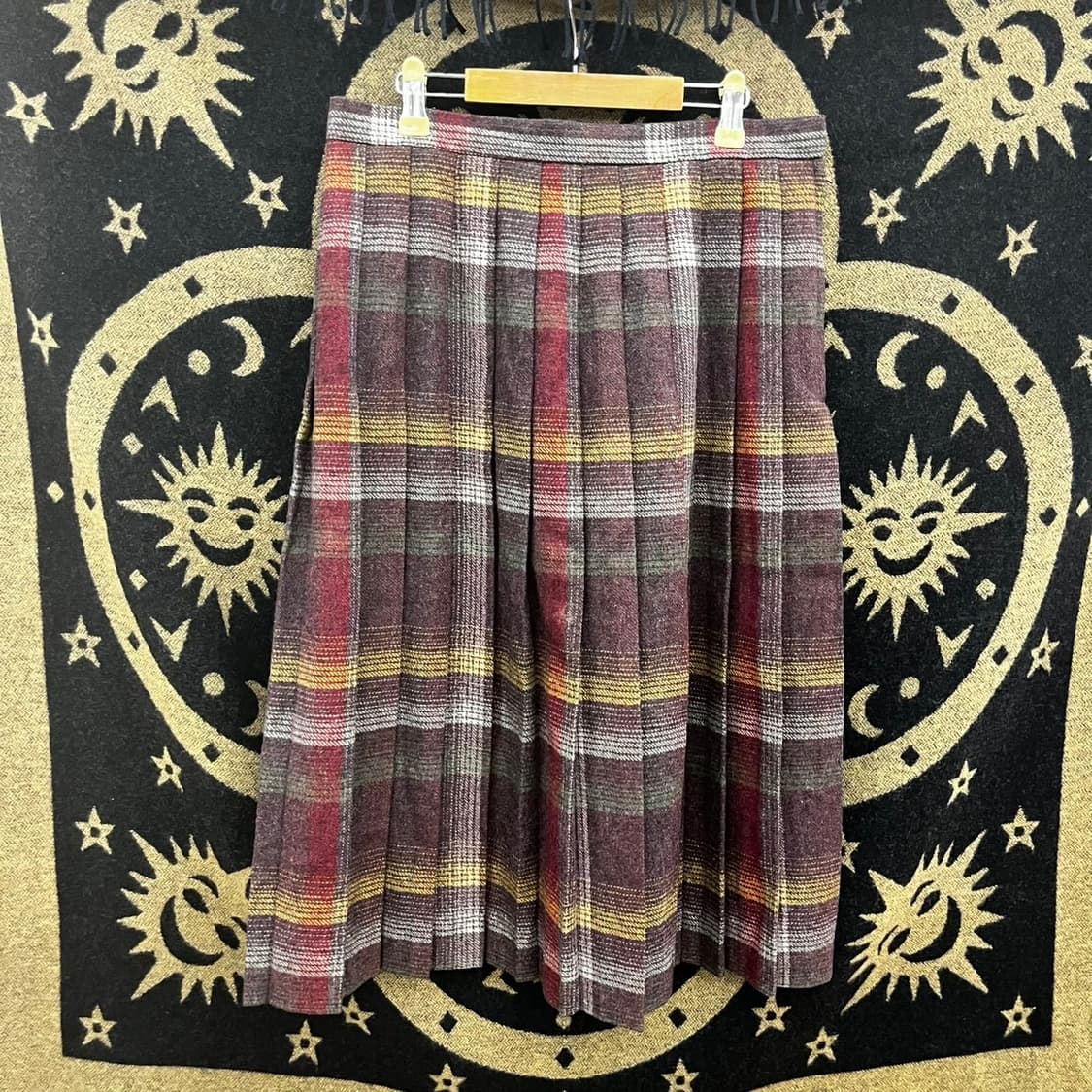 빈티지 코지 모리 하구미룩 믹스체크 플리츠 롱스커트 K0097 상품이미지3