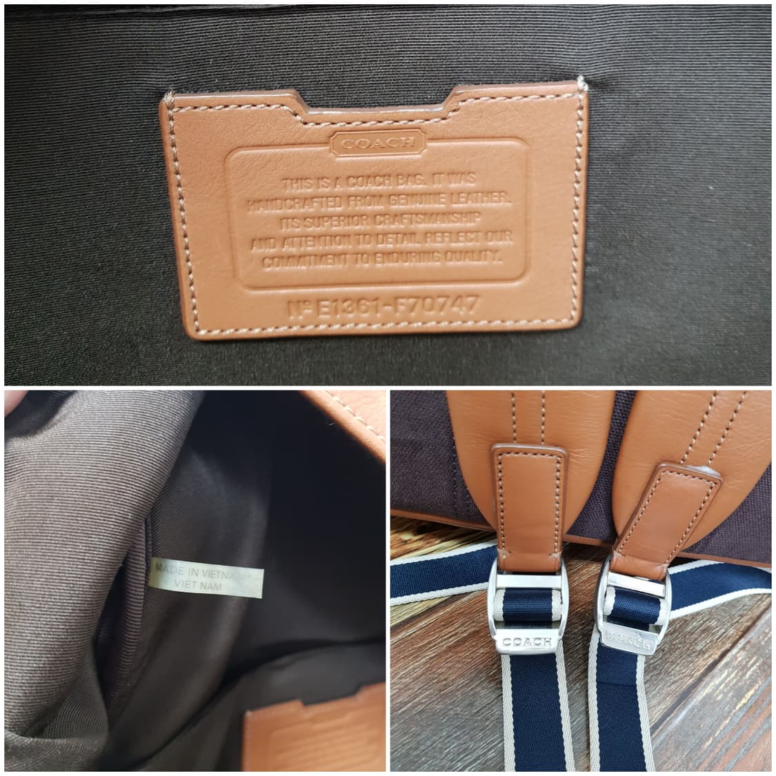 [정품] 코치 가죽 백팩 브라운 상품이미지10