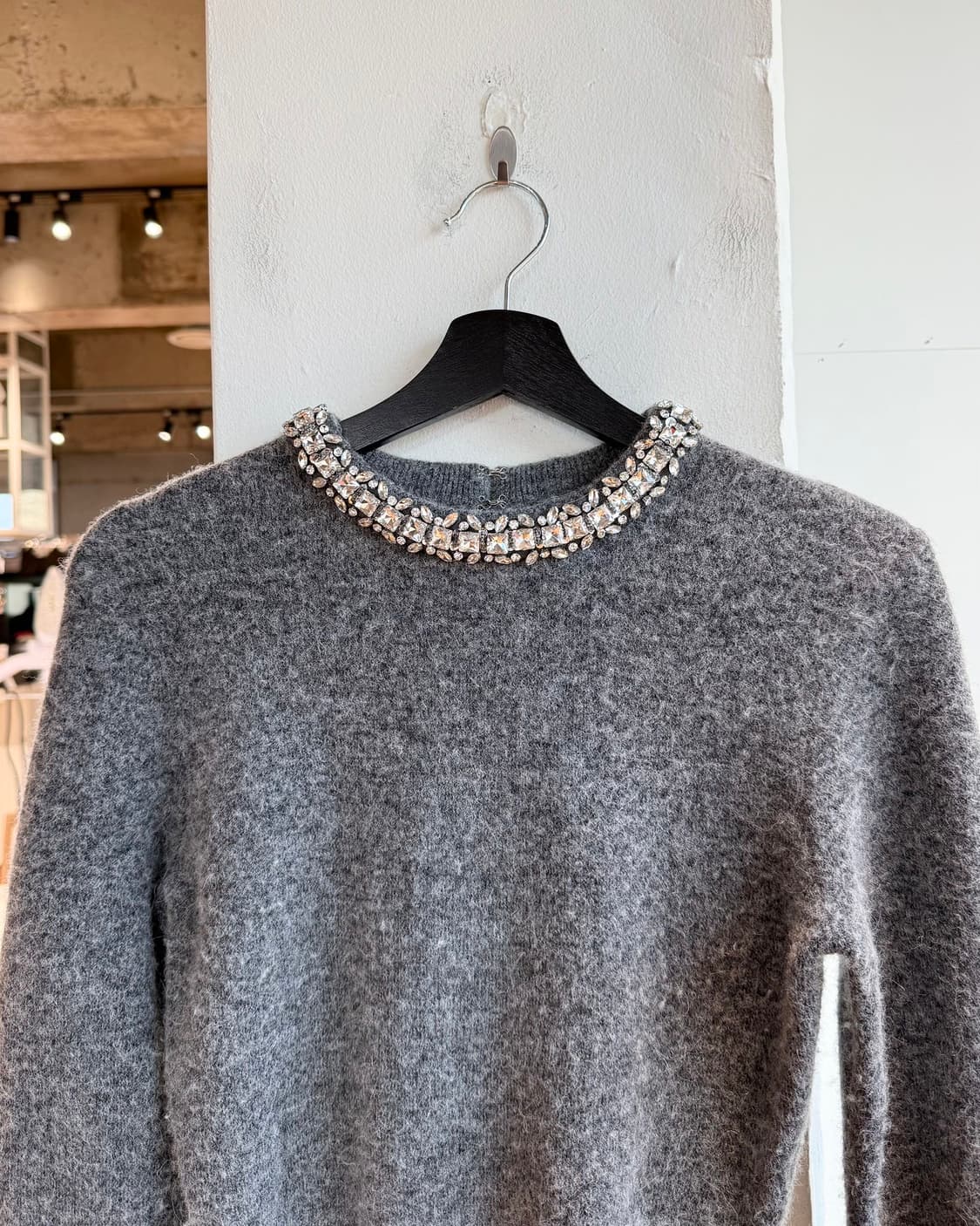 셀프 포트레이트 그레이 엠블리시드 니트 상품이미지3