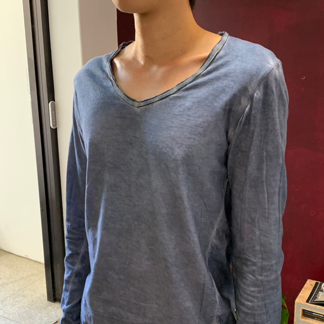 조르지오 브라토 백 레더 패치 브이넥 다잉 롱슬리브 상품이미지7