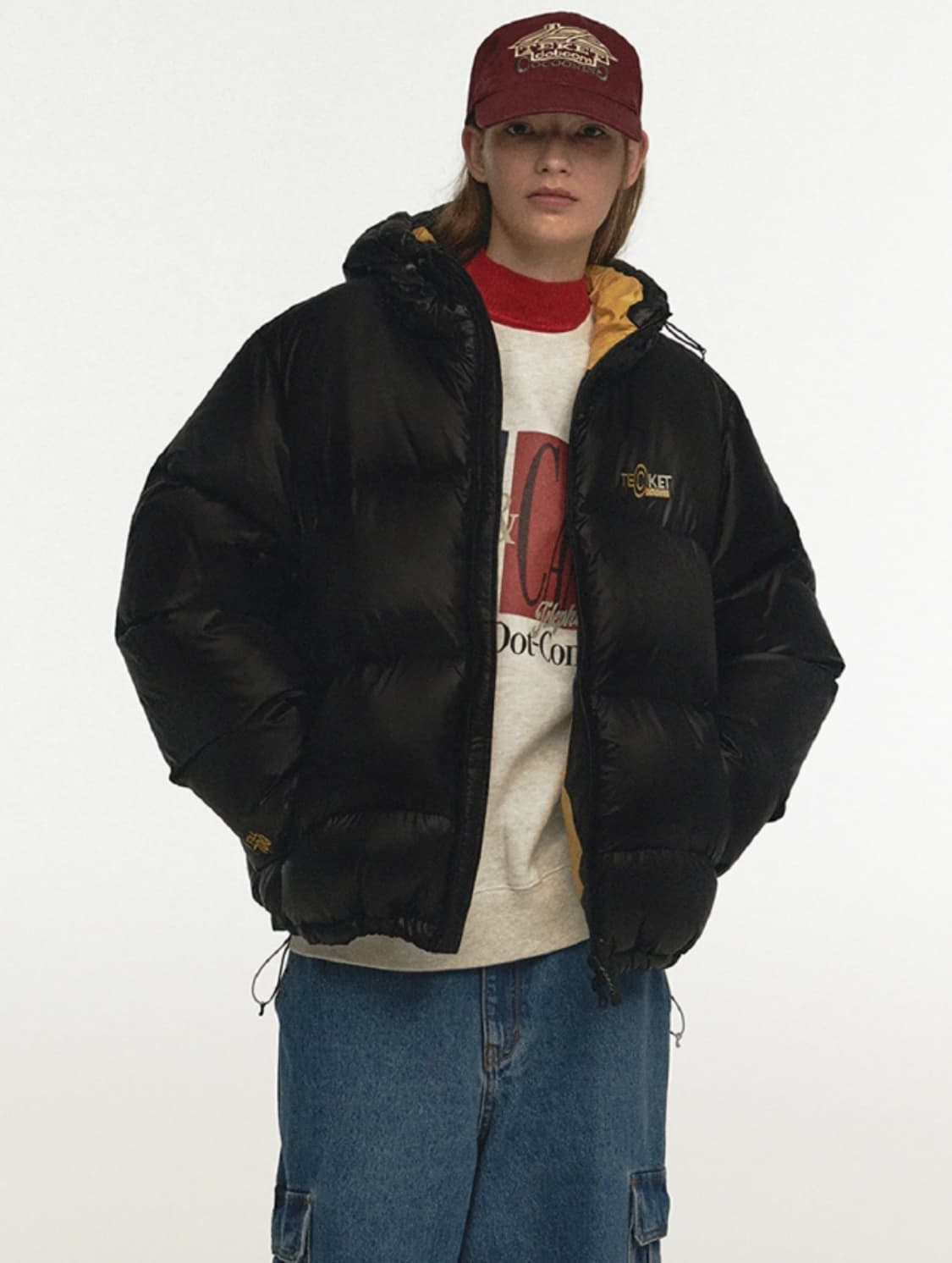 [m] 테켓 패딩 Dot-com Down Jacket Black 상품이미지2