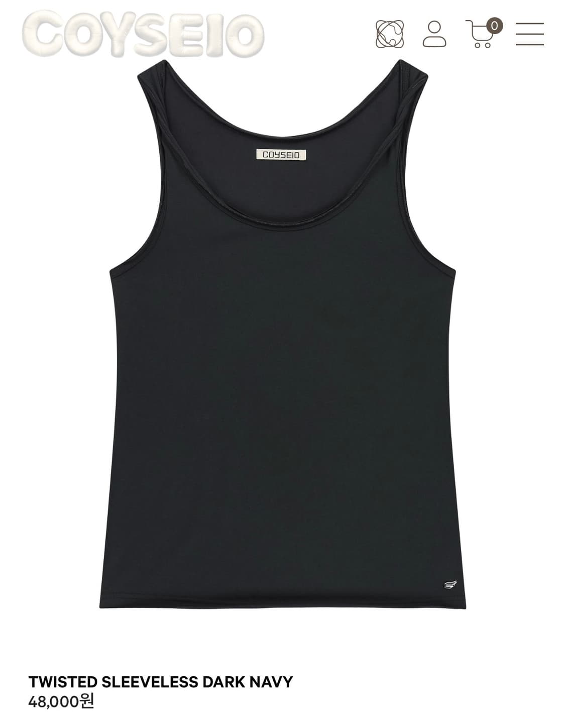 코이세이오 TWISTED SLEEVELESS DARK NAVY 상품이미지1
