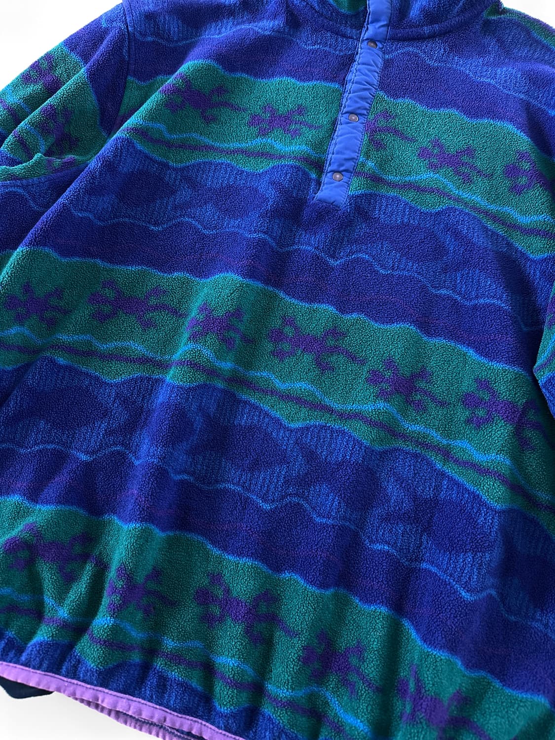 90s 빈티지 엘엘빈 애니멀 모티브 패턴 스냅 플리스 상품이미지7