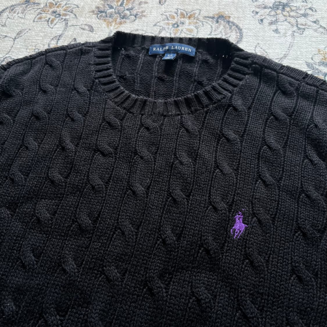 폴로 자수 포니 꽈배기 니트 상품이미지2