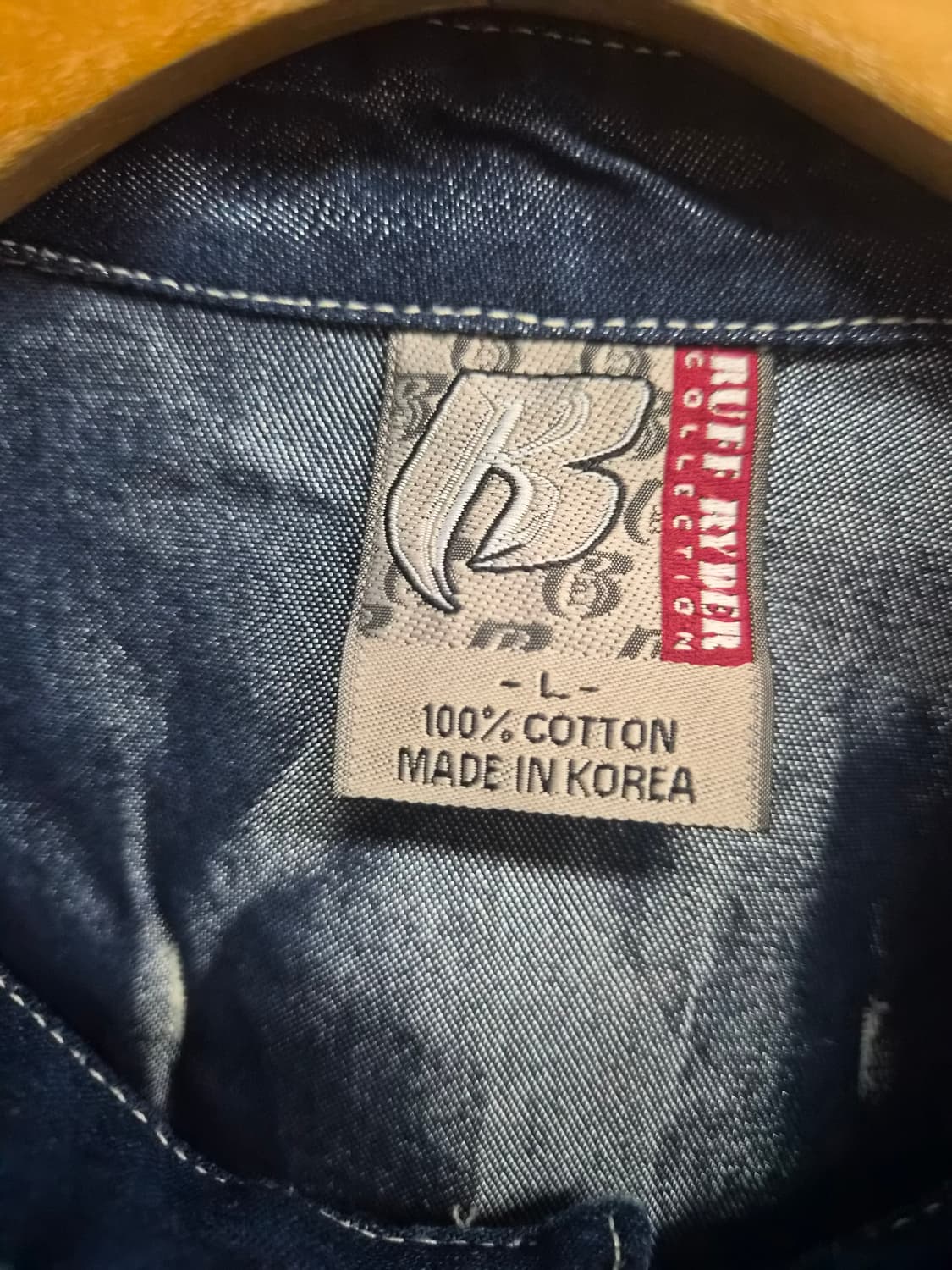 L/115) RUFF RIDERS 90's 힙합 데님 셔츠 팝니다 상품이미지5