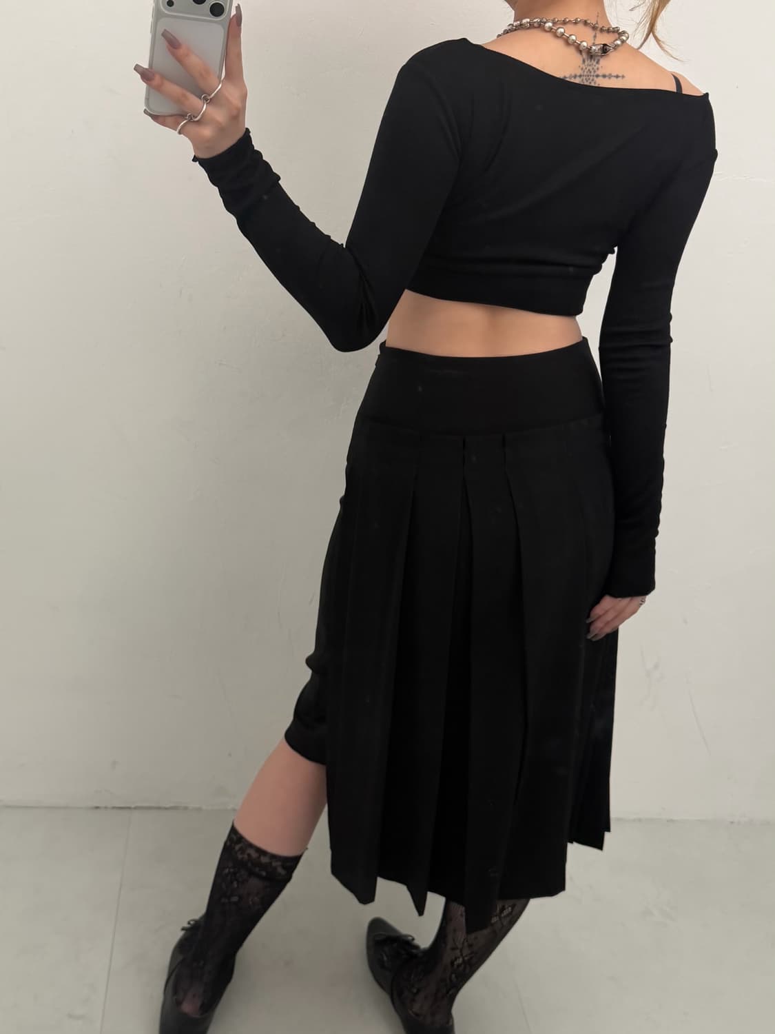 DKNY 언발 플리츠 스커트  상품이미지4