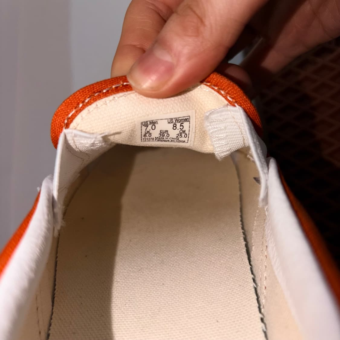 반스 오렌지 체크 250-2번 착용 상품이미지10