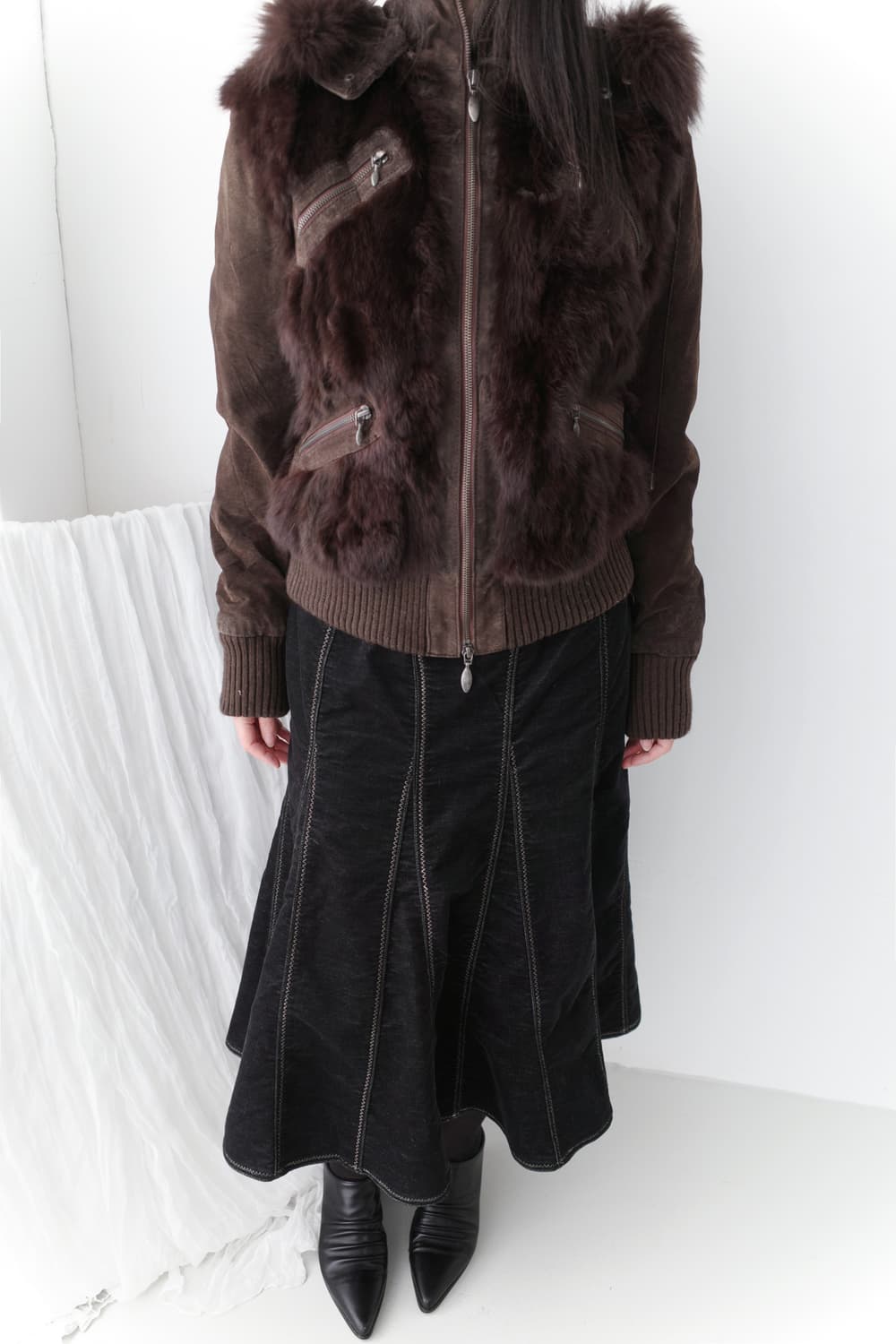 fox fur suade jacket 상품이미지5