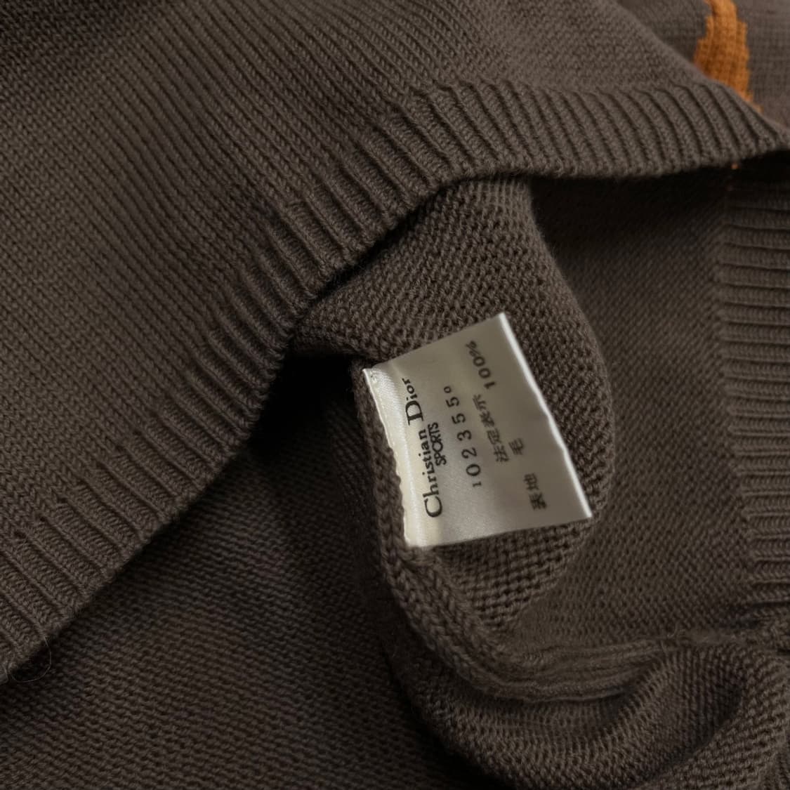 크리스찬 디올 배색 체크 애쉬브라운 니트 L 상품이미지5