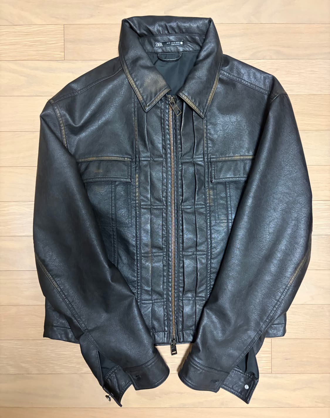 자라 페이디드 레더 자켓 상품이미지3