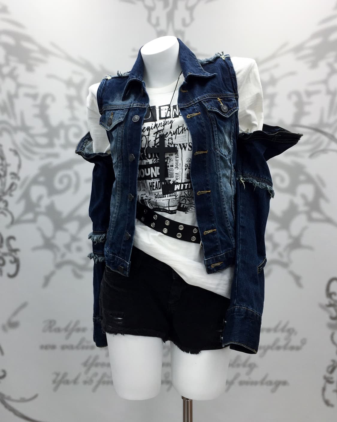 Grunge denim Covertible Jacket 상품이미지2