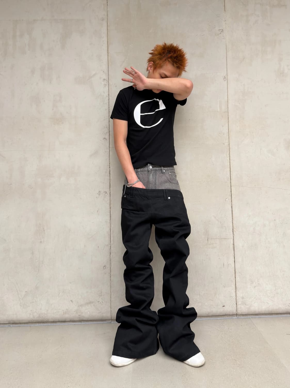 Two Tone Layered Bootcut Jeans 상품이미지6