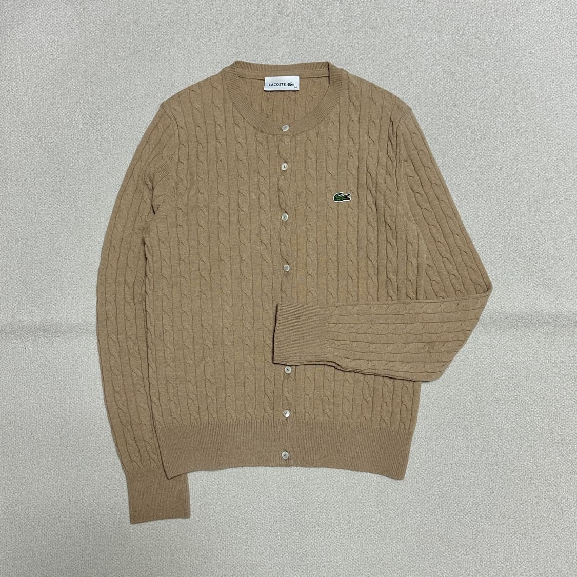 라코스테 여성 케이블 크루넥 가디건 상품이미지1
