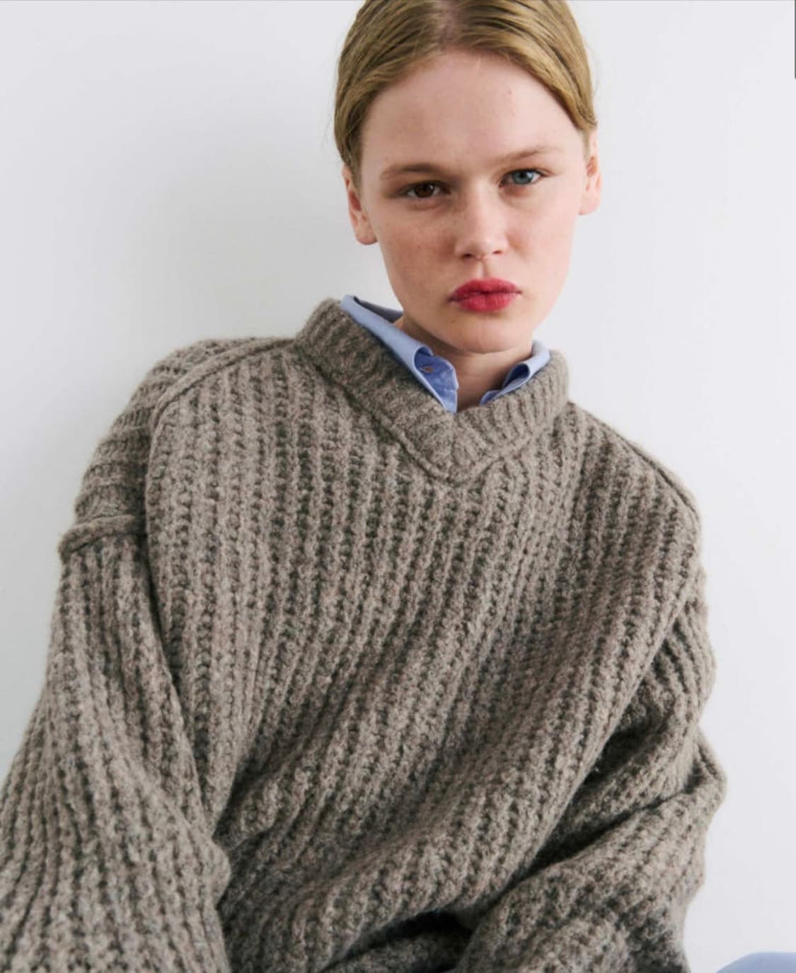 rus Nemoto sweater taupe grey 상품이미지1