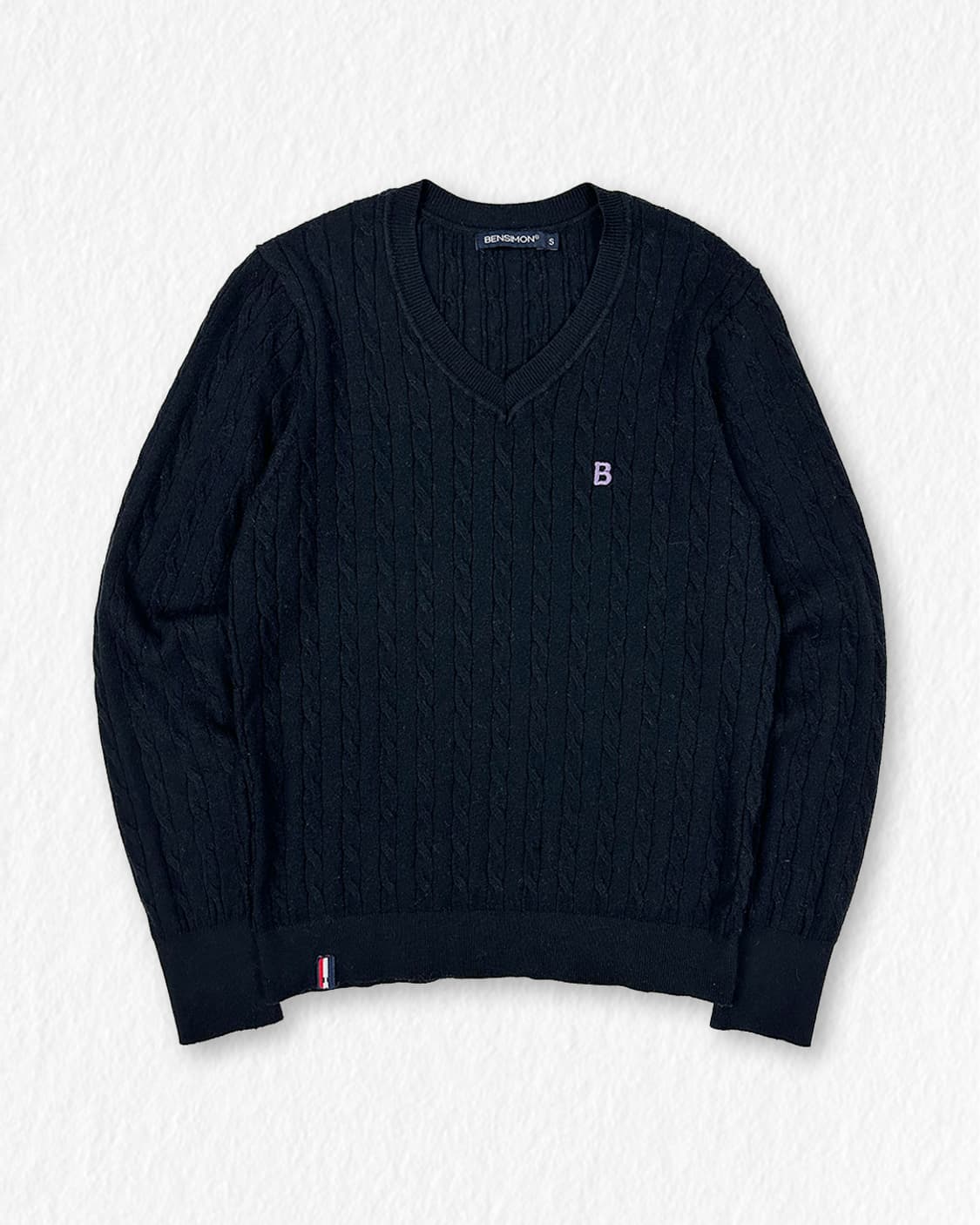벤시몽 브이넥 케이블 니트 상품이미지1