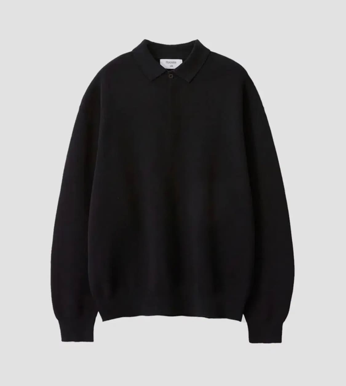 (M) 후브스 하이드 버튼 카라 니트 블랙 상품이미지1