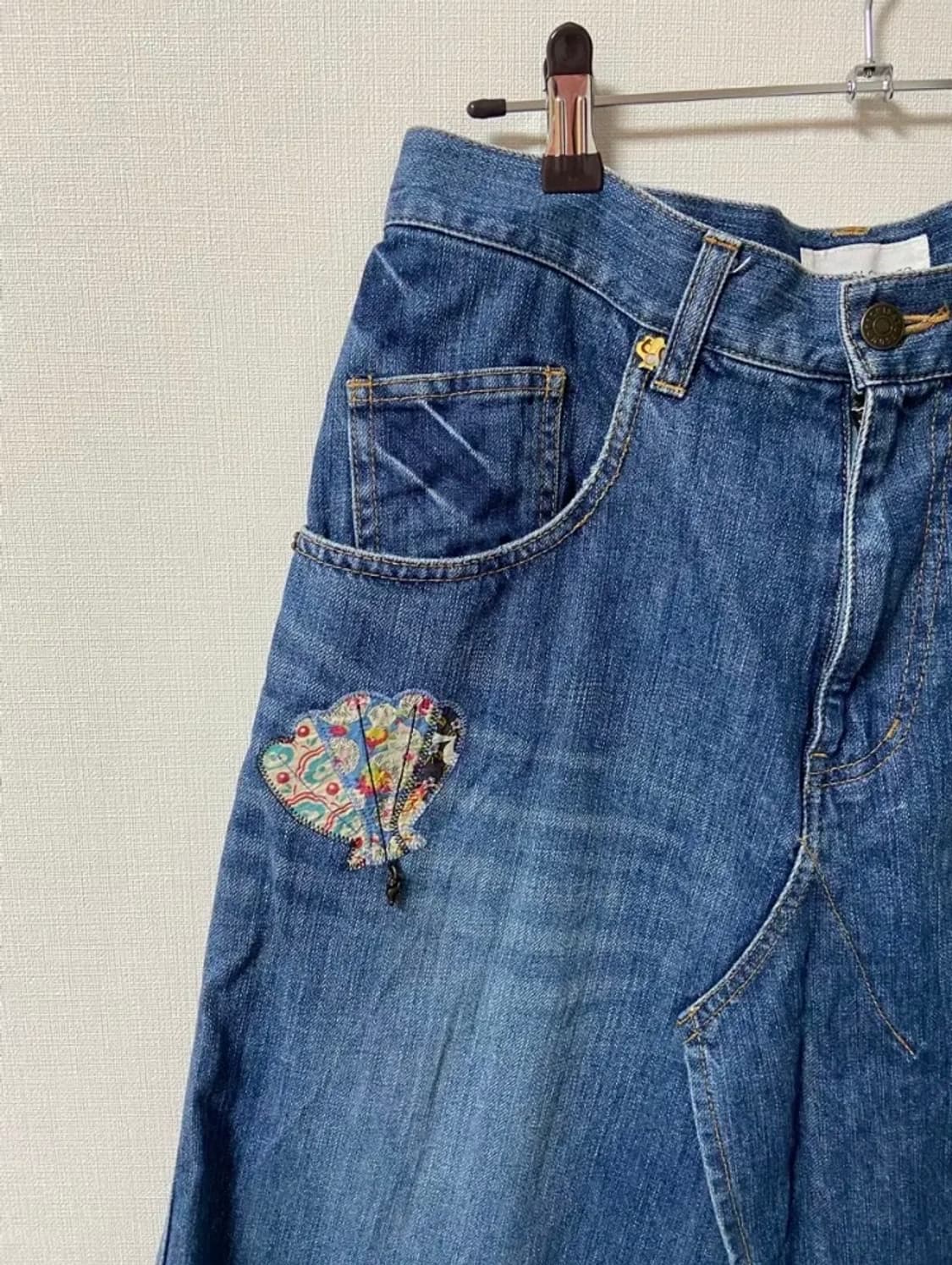 일본 빈티지 모리걸 하구미 청 스커트 상품이미지2