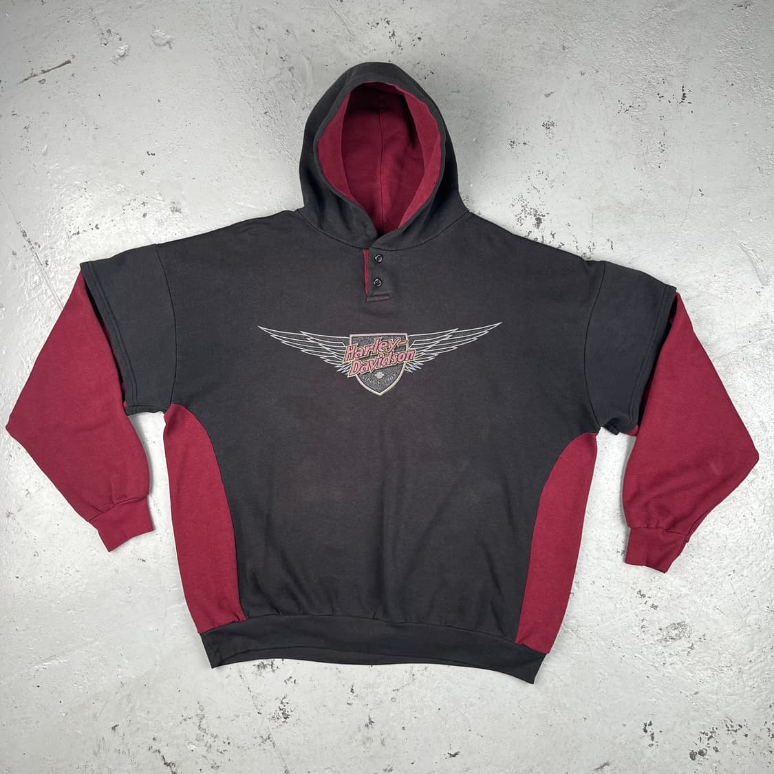 빈티지 할리데이비슨 레이어드 후드티 상품이미지1