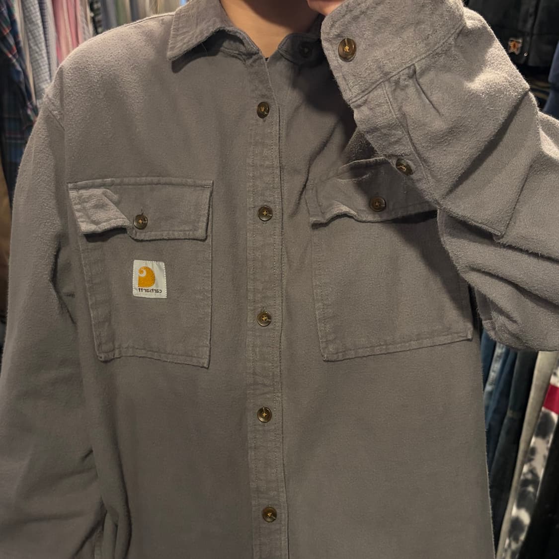 [IM] Carhartt 칼하트 긴팔 셔츠 투포켓 그레이 상품이미지3