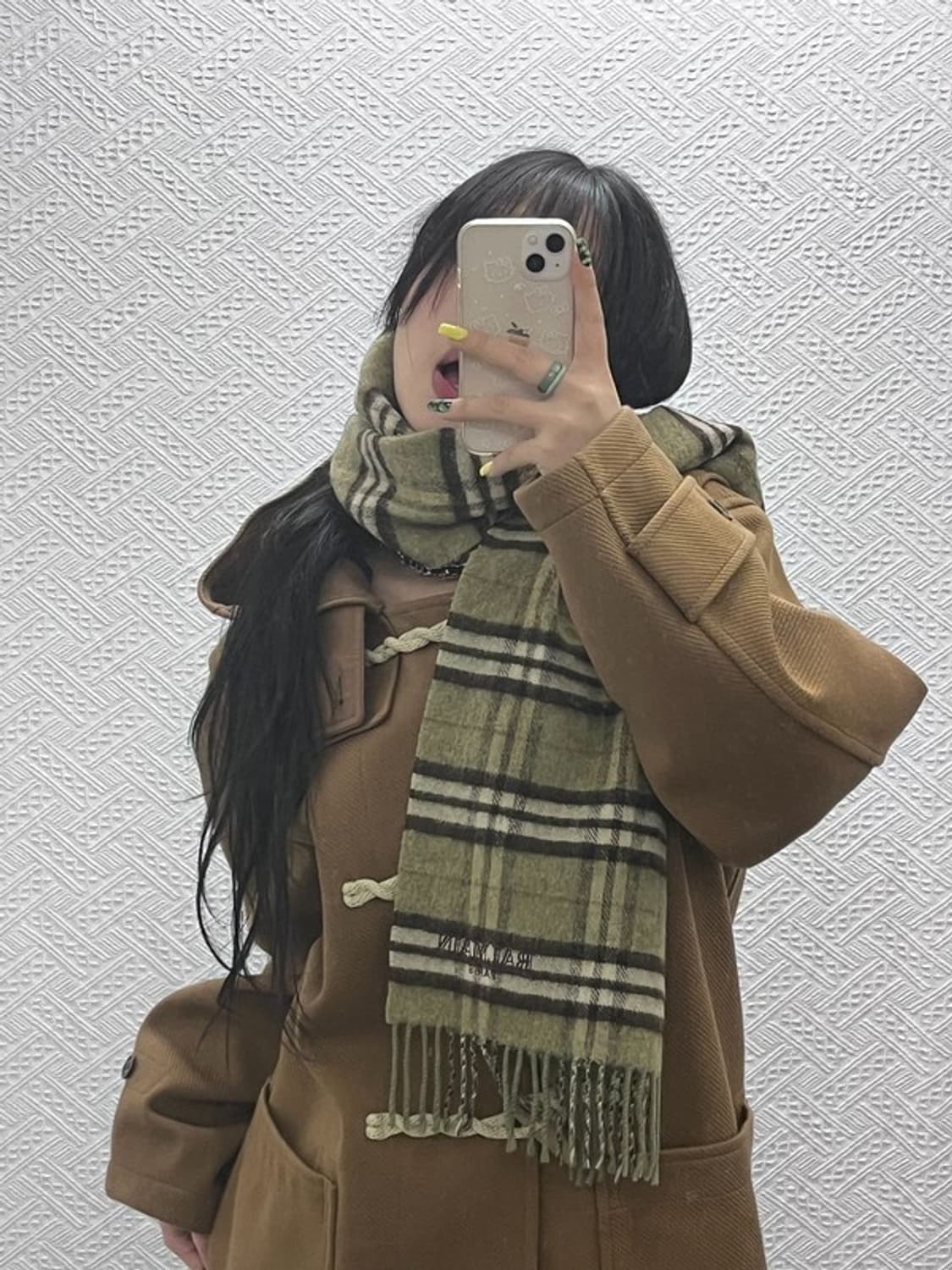 발망 빈티지 모던 캐주얼 울 체크 목도리 C07474 상품이미지1