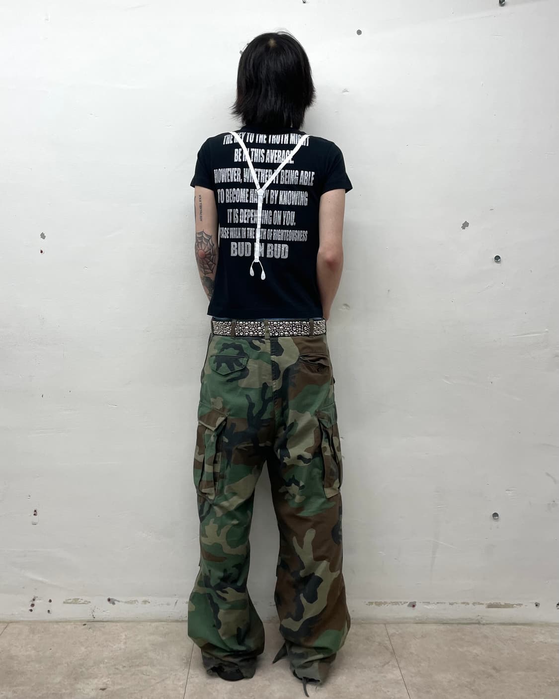 Suspender Printed Black T-Shirt  상품이미지5