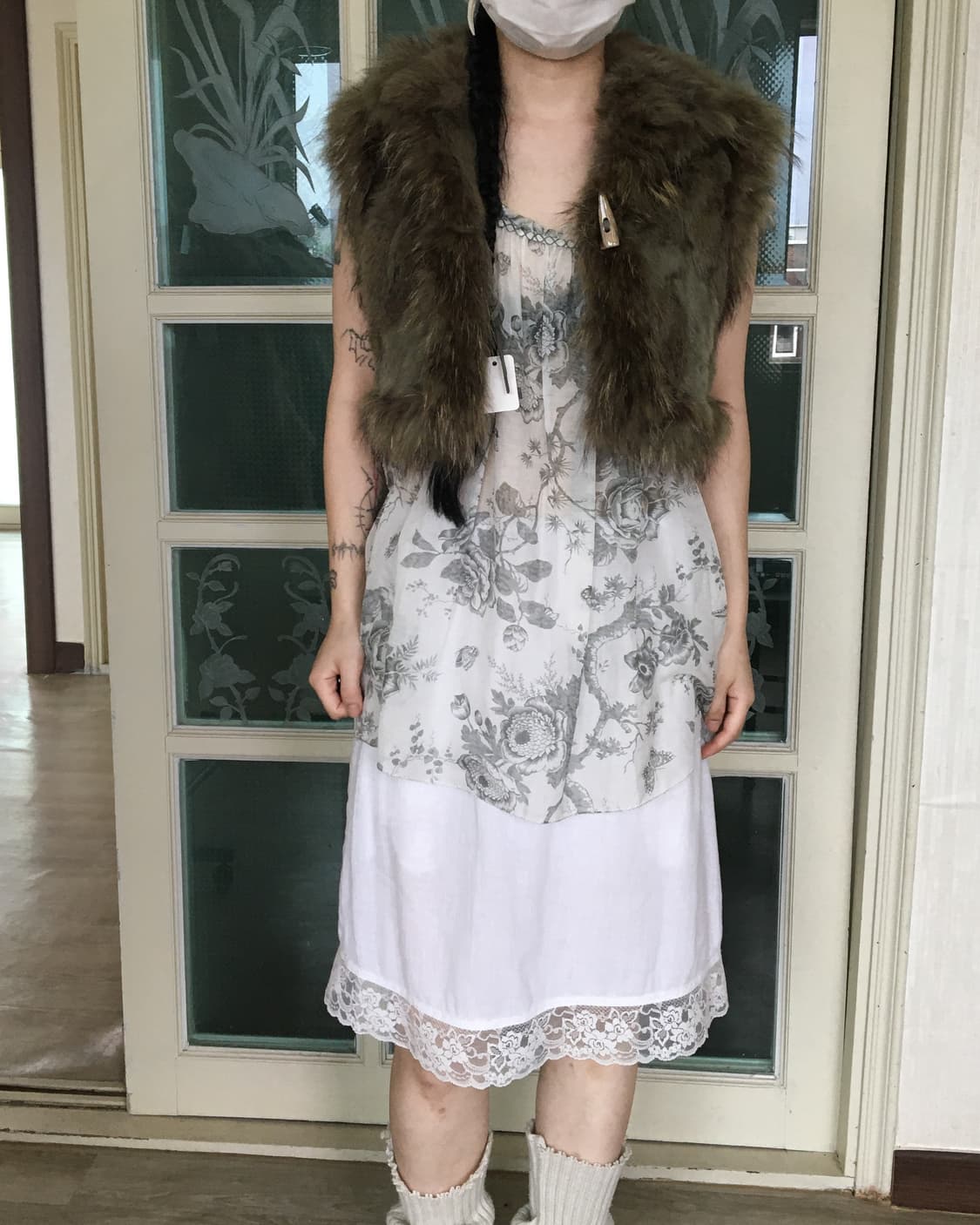 rabbit raccoon Fur mixed vest 상품이미지4