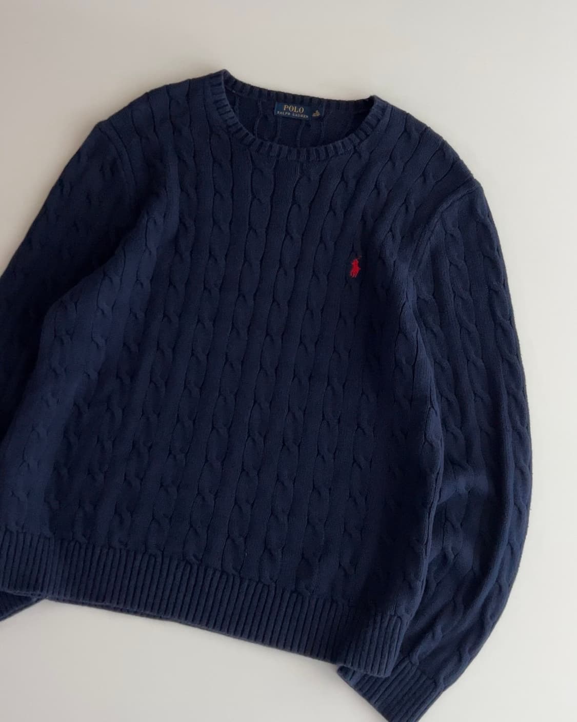 폴로 랄프로렌 케이블 라운드 니트 XL 상품이미지3