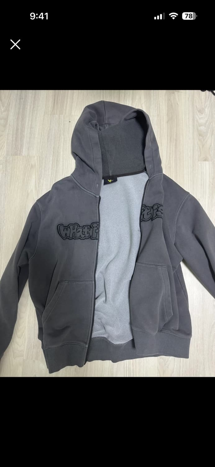 와릿이즌 회색 후드집업 상품이미지1