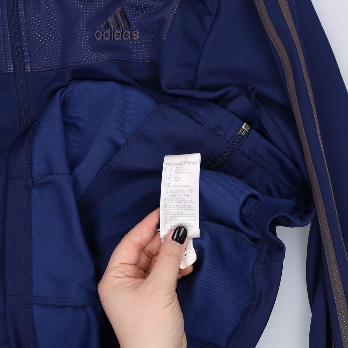 100 아디다스 네이비 져지 집업 자켓 0204M 상품이미지4