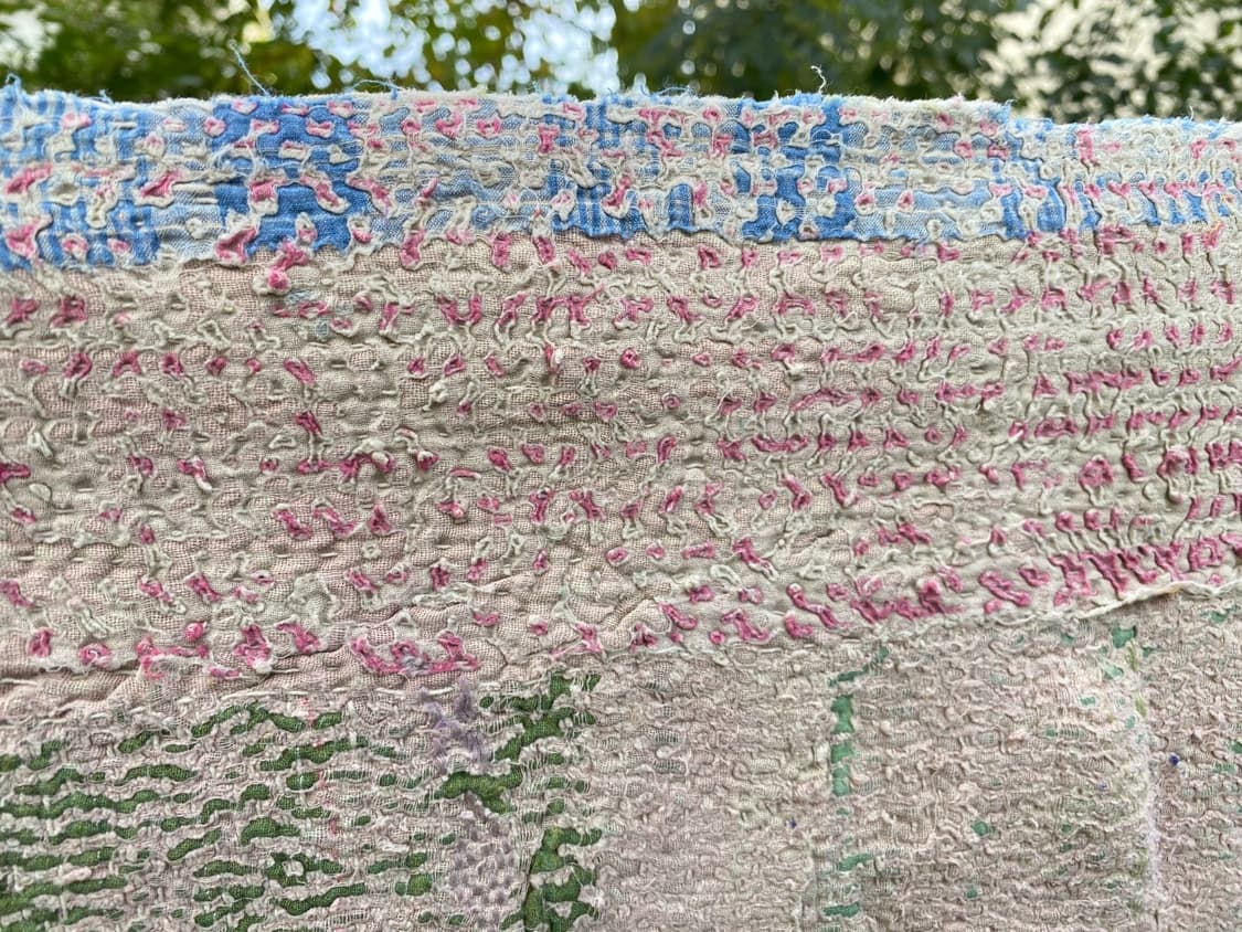 빈티지 칸타 퀼트 러그 블랭킷 인도 퀼트 보로 사시코 상품이미지7