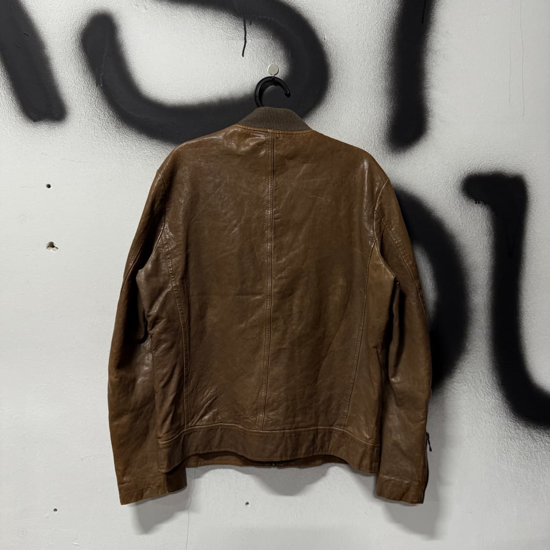 크리스 크리스티 왁스 코팅 100% 양가죽 싱글 레더 자켓 상품이미지2