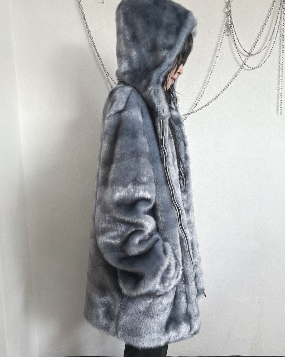 usa vintage faux fur hoodie coat 상품이미지3