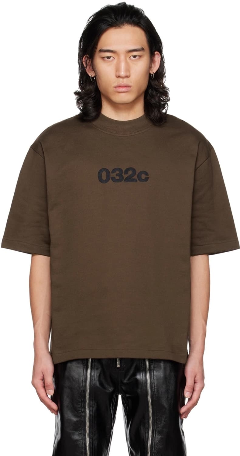 032C 자수로고 반팔 브라운 L 상품이미지1