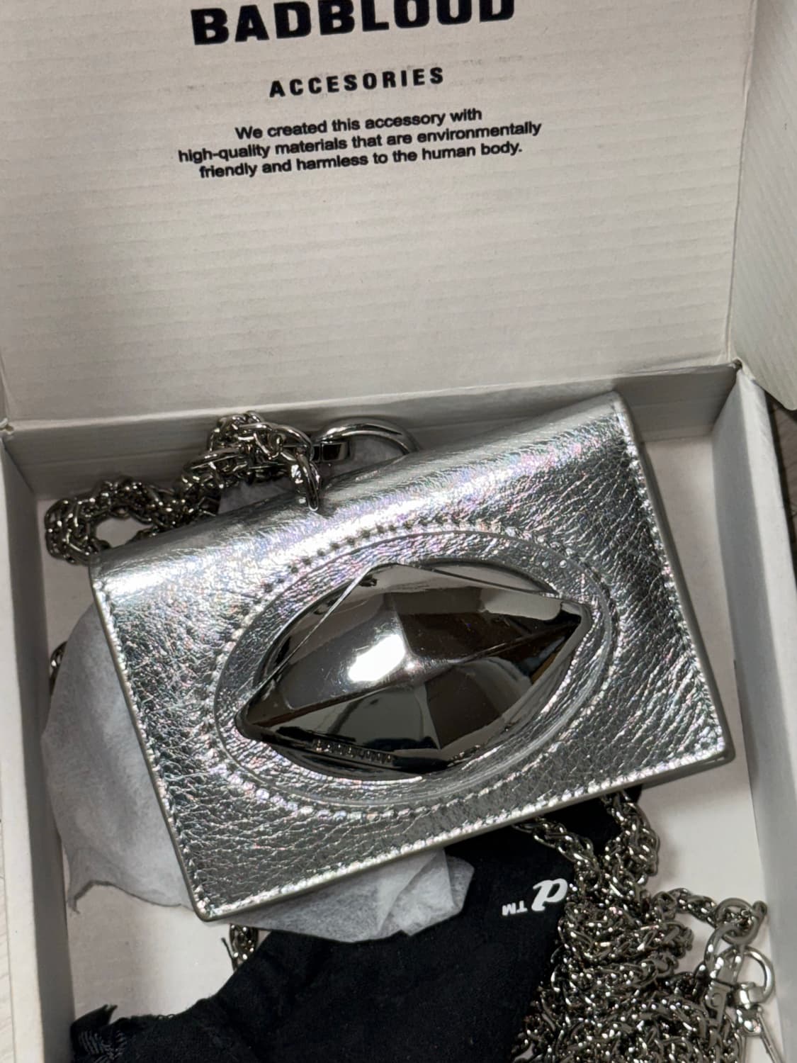 배드블러드 엘립스 심볼 체인 지갑 실버 상품이미지1