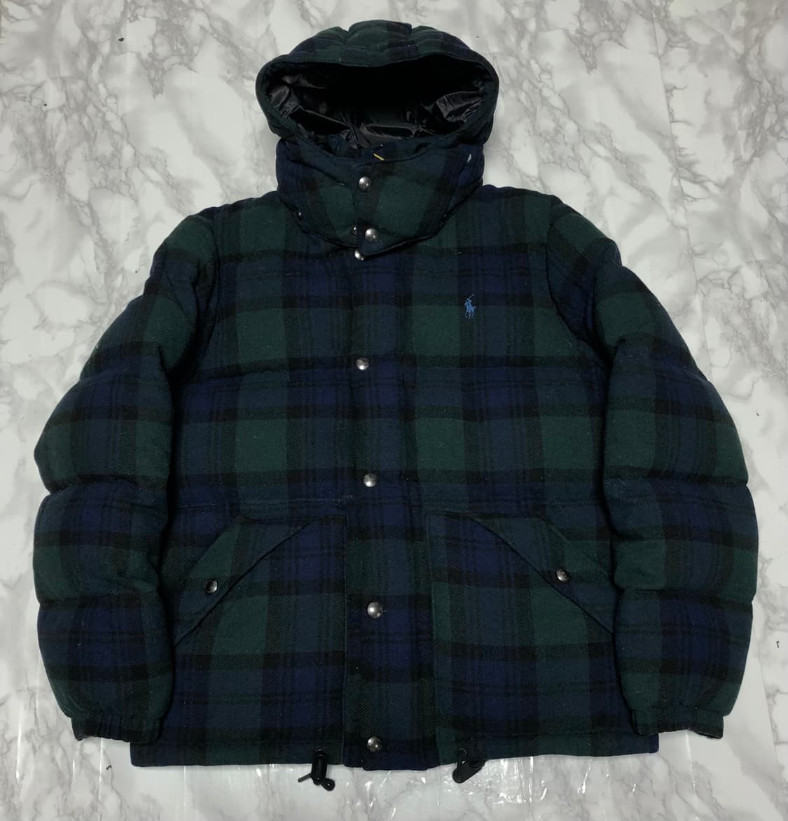 폴로 랄프로렌 타탄 체크 패딩 자켓 블랙와치 울 상품이미지2
