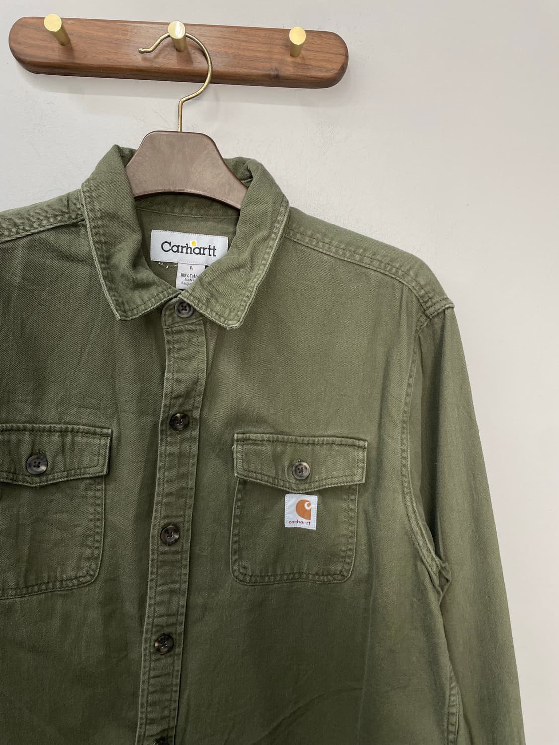칼하트 투 포켓 카키 워크 셔츠 H1029 상품이미지3