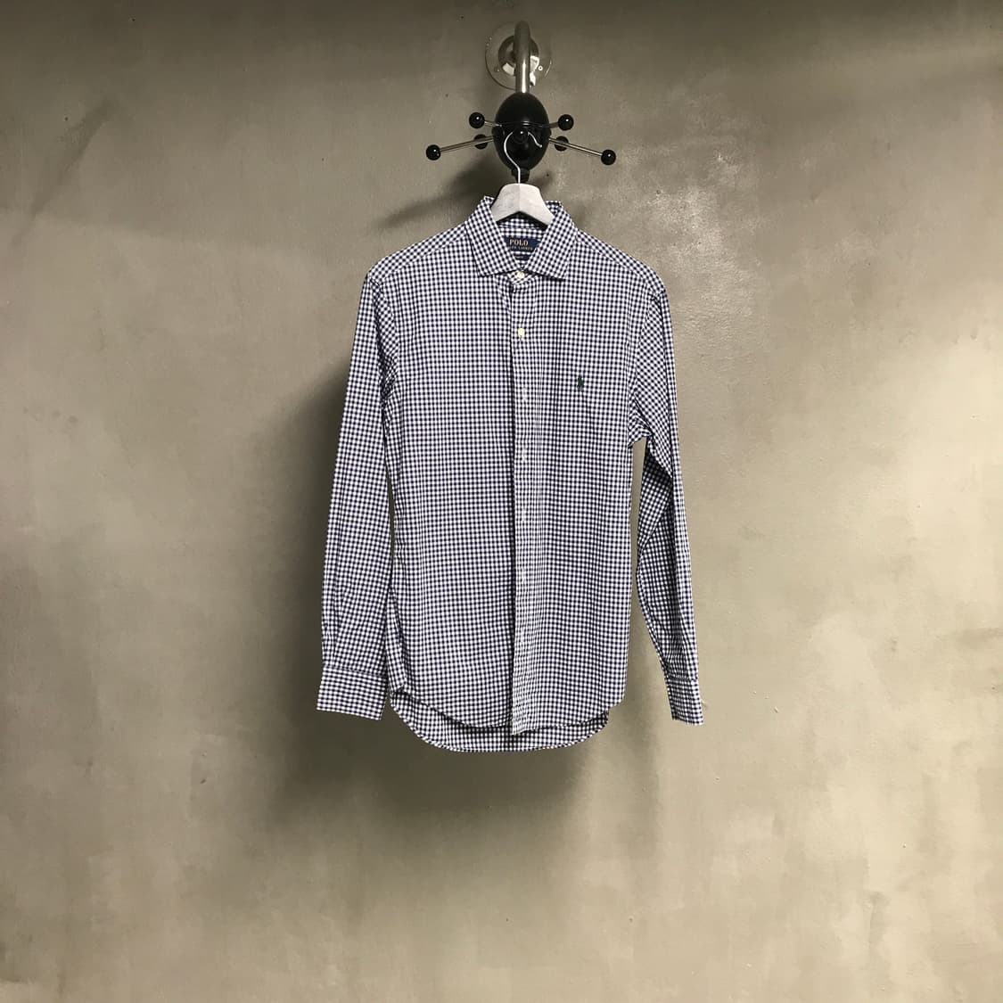 폴로 랄프로렌 깅엄 체크 셔츠 블루 S 상품이미지1