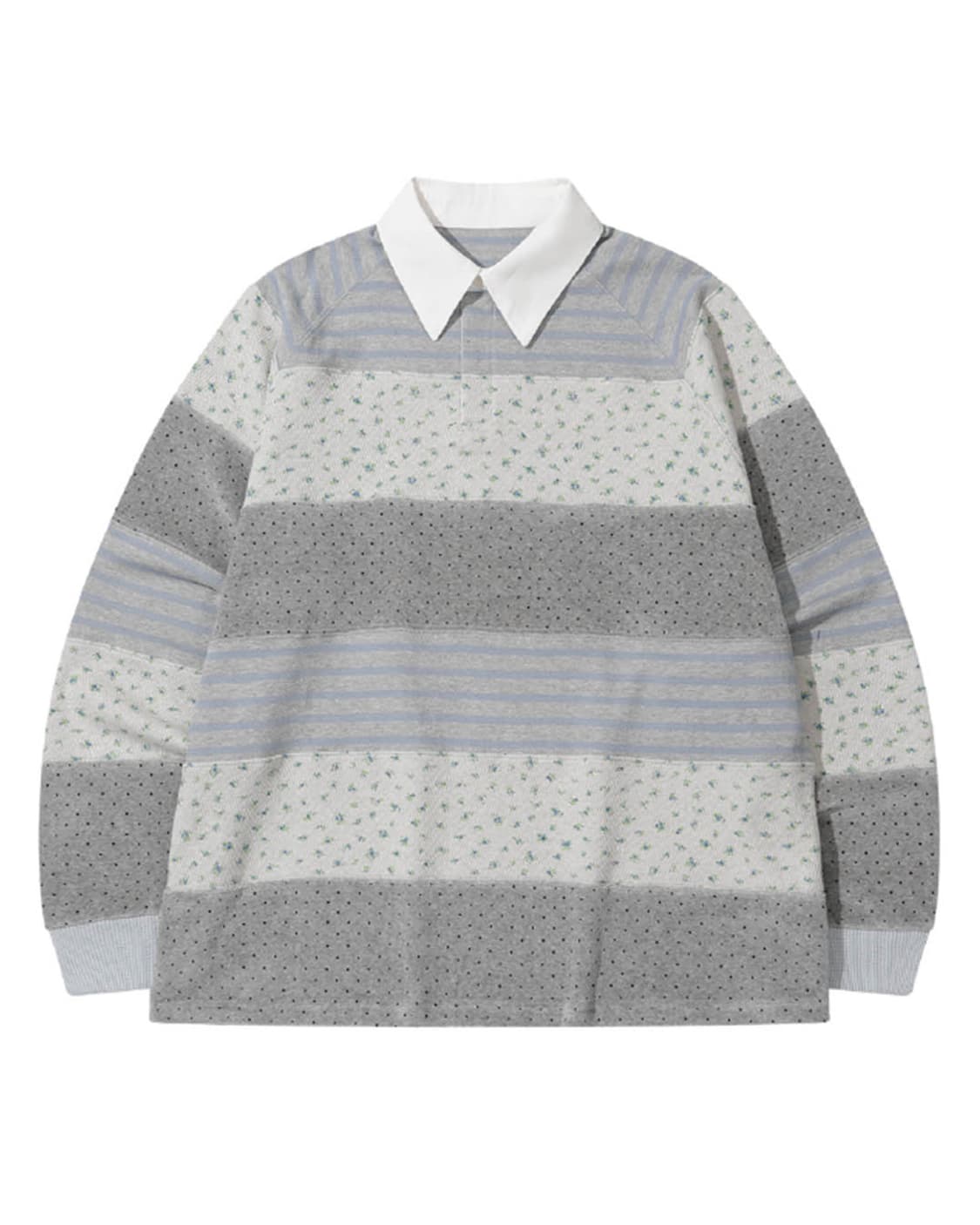 더뮤지엄비지터 STRIPE PATCHWORK PK LONG SLEEVE  상품이미지1