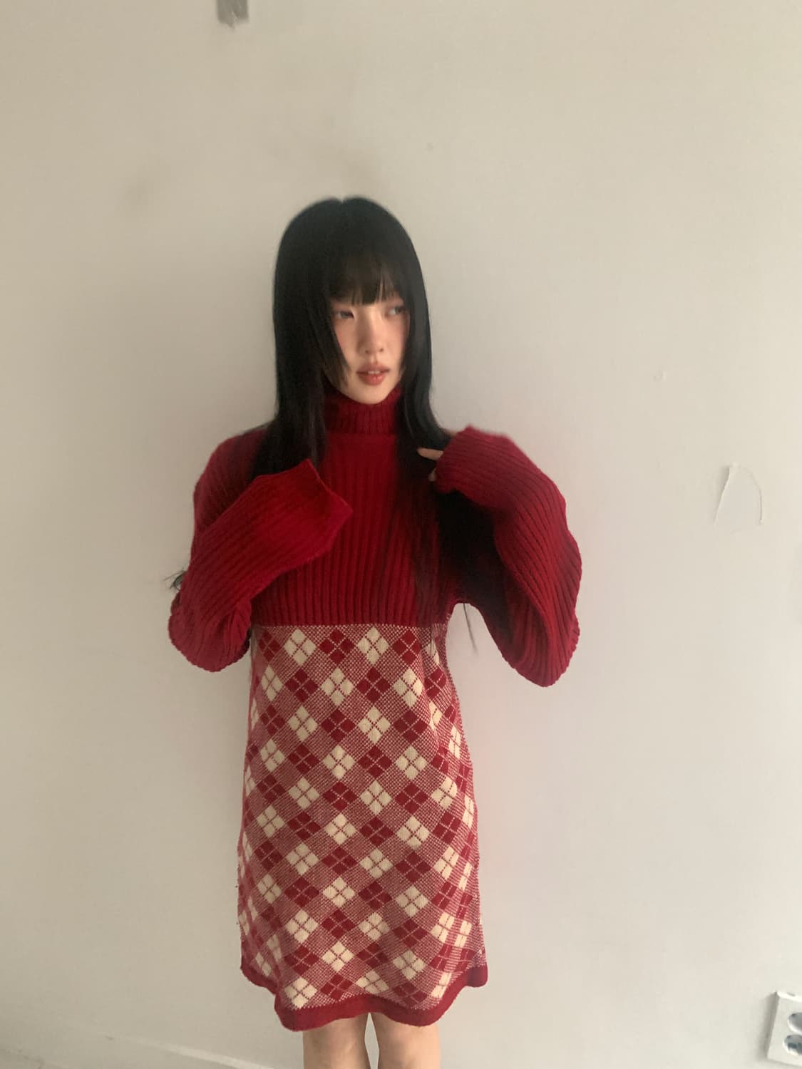 Caroline Turtle Neck Knit Dress 상품이미지4