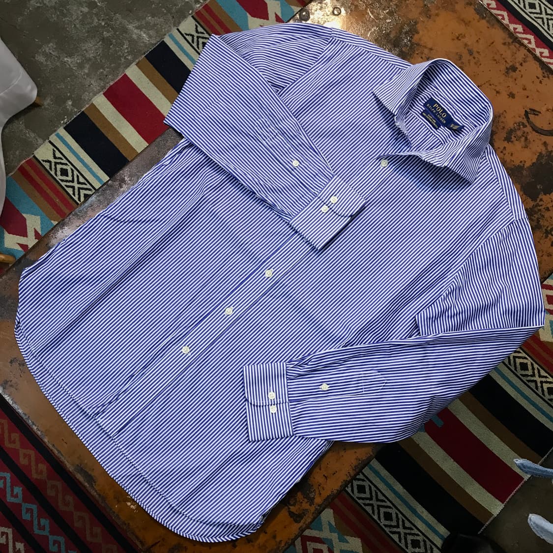 폴로랄프로렌 딥 블루 스트라이프 드레스셔츠 남성 105 사이즈 상품이미지2