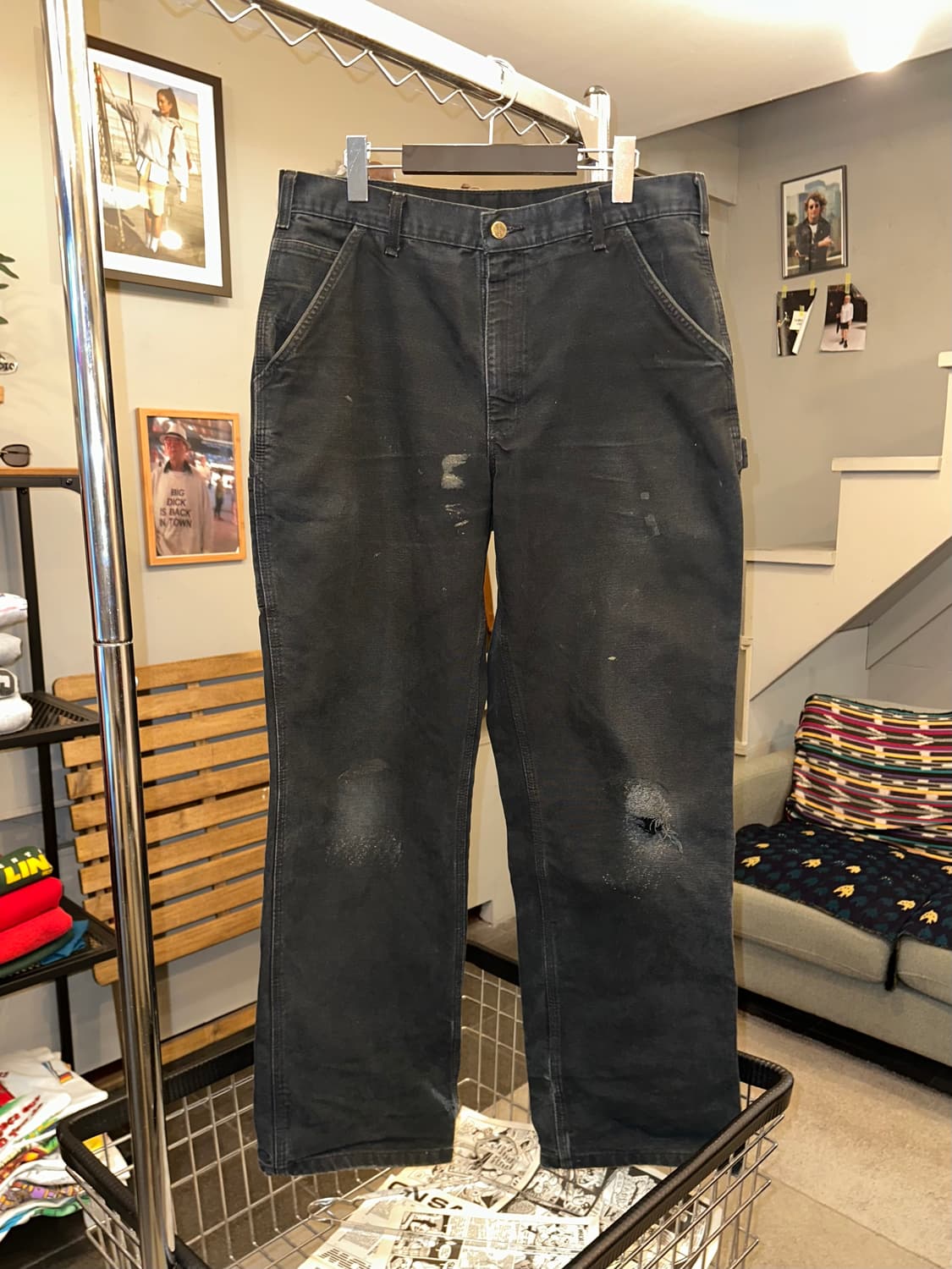 00’s Carhartt canvas distressed work PT 상품이미지3