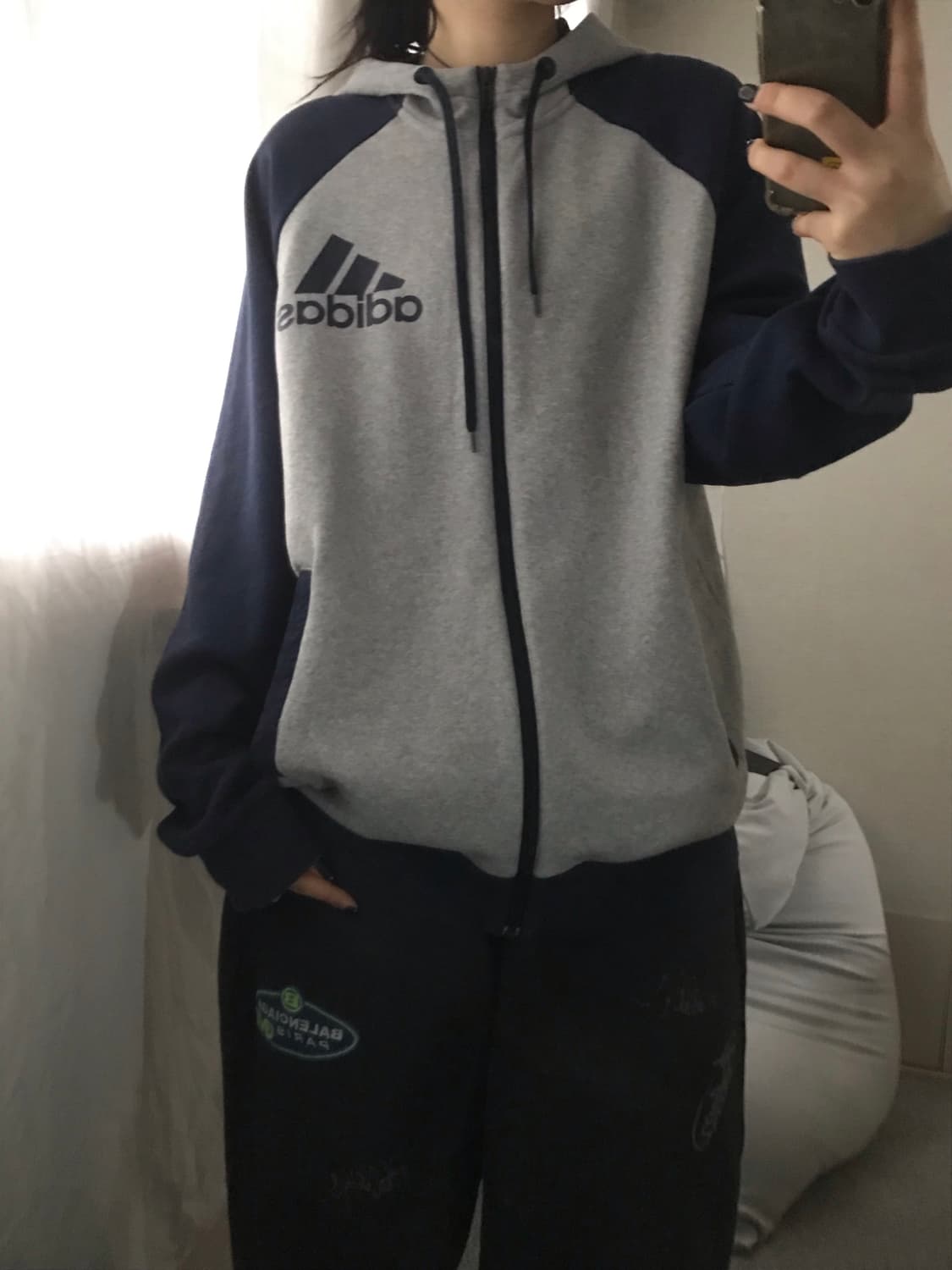 아디다스 네이비 그레이 나그랑 후드집업 상품이미지7