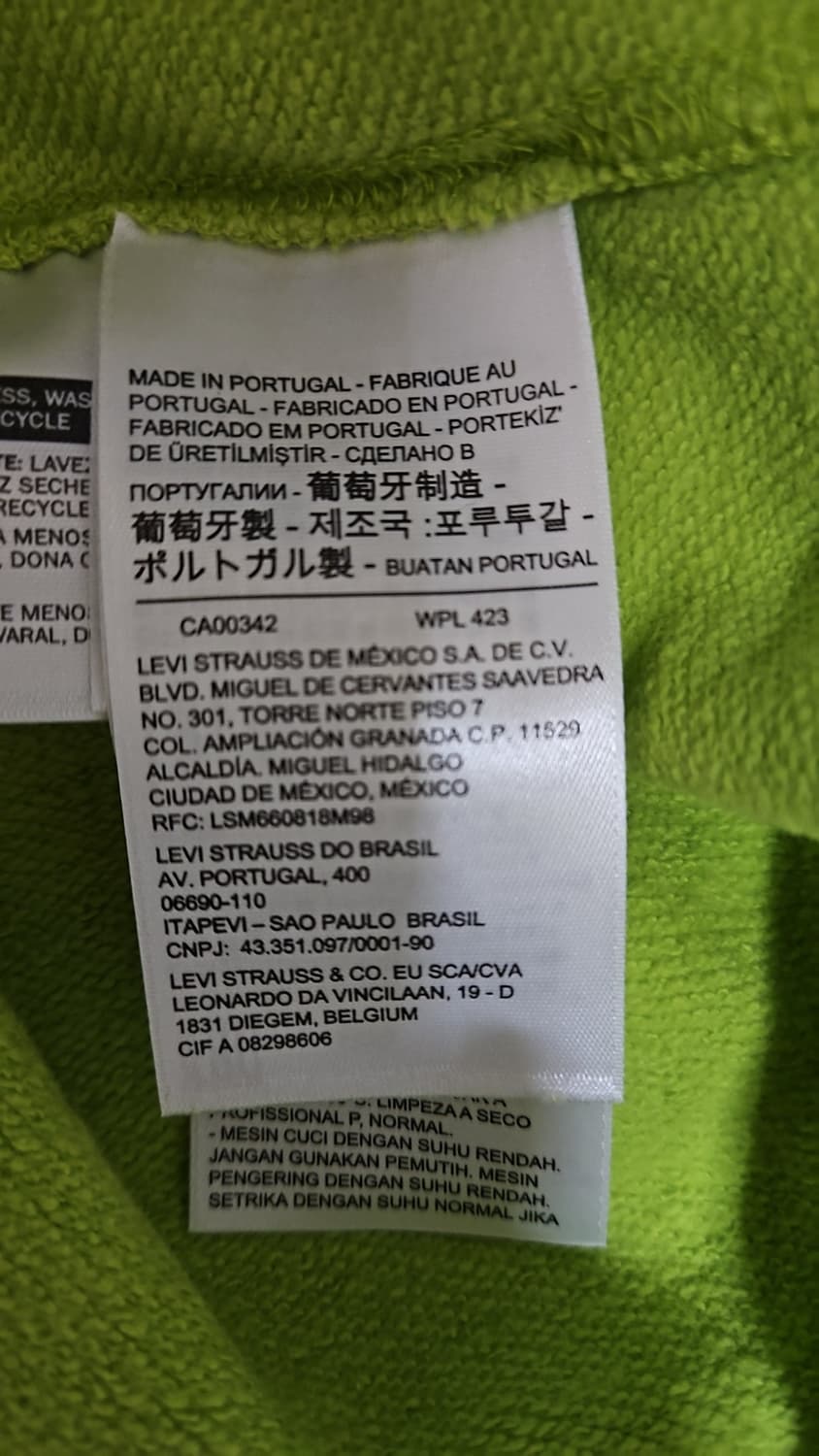 리바이스 LVC 1940's 베이 메도우 스웨트셔츠 애시드 그린 M 상품이미지7