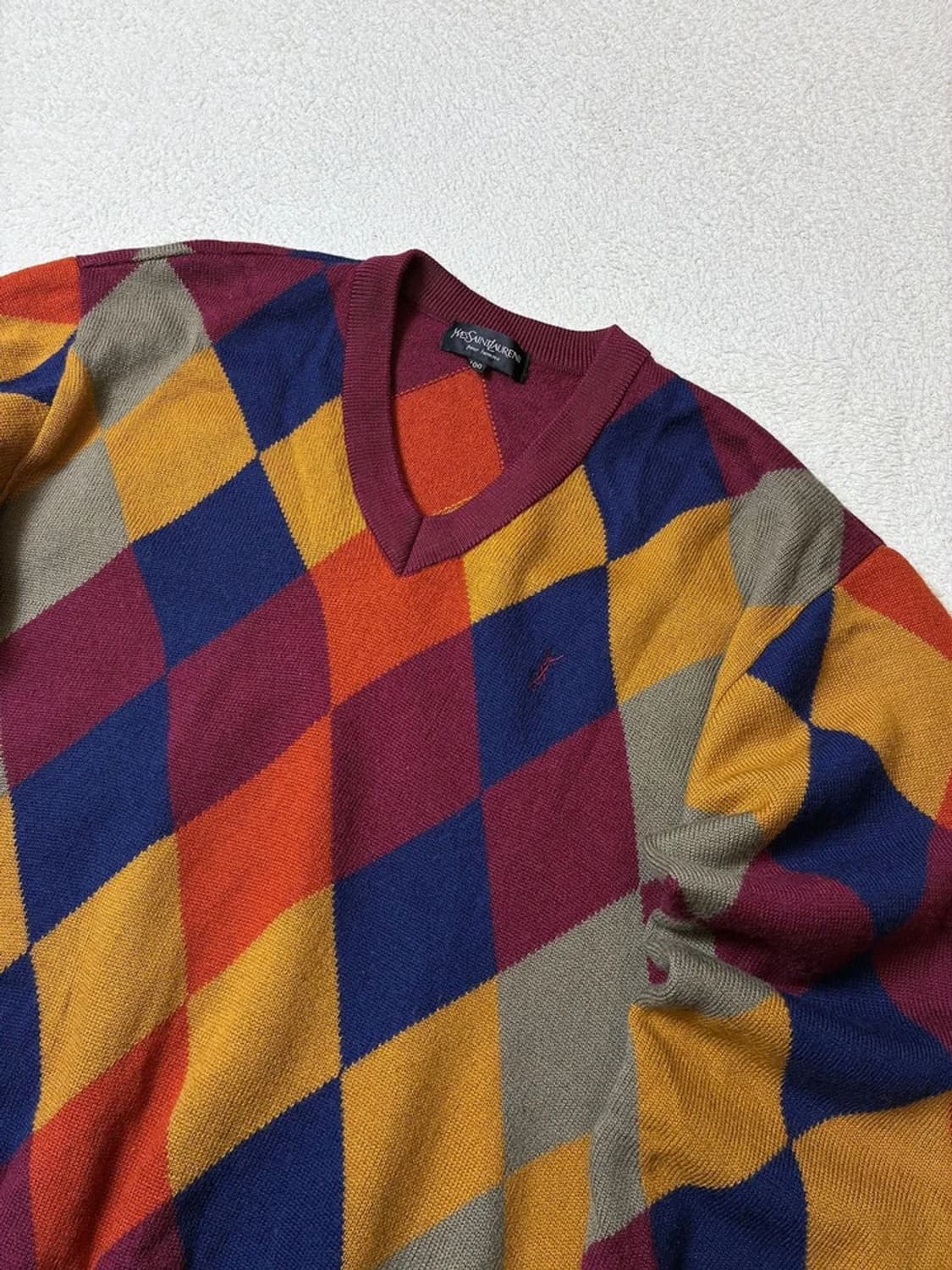 입생로랑 00's Y2K 크롭 다이아체크 니트 PN7308 상품이미지2