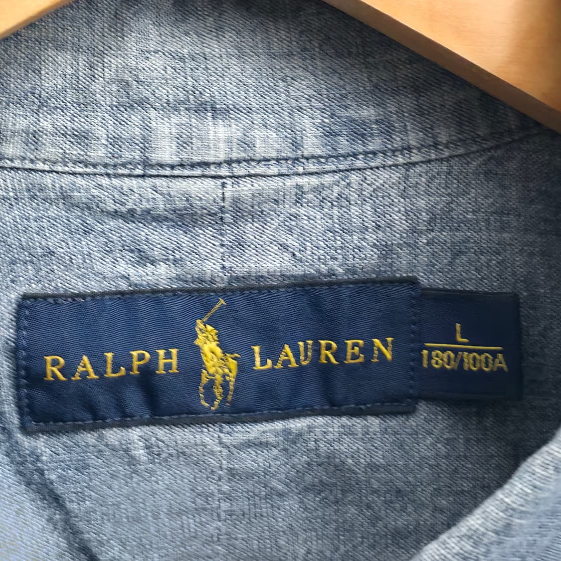 [L] 폴로 랄프로렌 블루 린넨 셔츠 상품이미지5