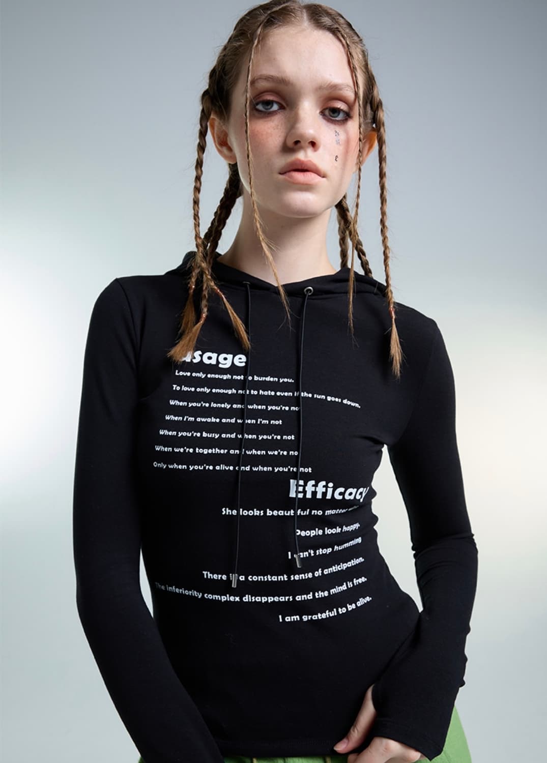 [러브이즈트루] long hood tee(블랙) 상품이미지3