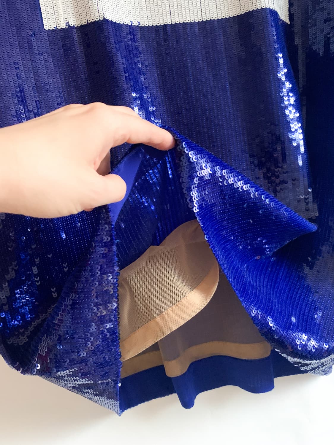 MSGM 블루 시퀸 스팽글 여성 반팔 티셔츠 S사이즈 상품이미지7