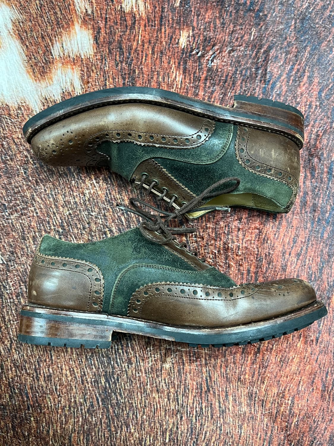 [39] Berwick 버윅 그린 브라운 브로그 윙팁 로퍼 상품이미지3